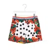 Dolce & Gabbana Dot Print Cotton Poplin Shorts In Multicolor
