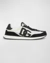 Dolce & Gabbana Multicolor Mesh And Split Leather Cushion Sneakers In Black