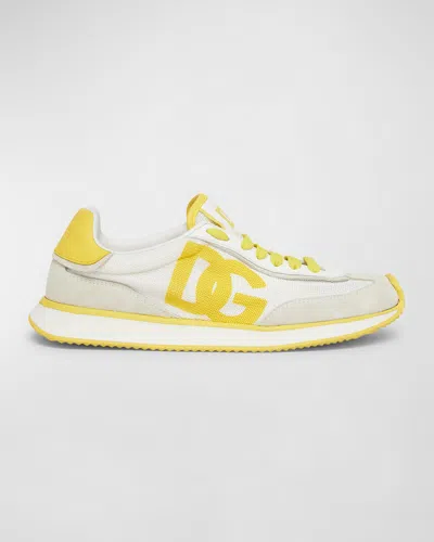Dolce & Gabbana Dg Cushion Mixed-material Sneakers In White