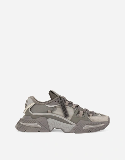 Dolce & Gabbana Mixed-material Airmaster Trainers In Dark Grey