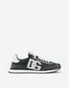Dolce & Gabbana Multicolor Suede And Mesh Dg Aria Sneakers In Green