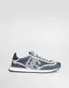 Dolce & Gabbana Blue Mixed-material 'dg' Cushion Sneakers In Azzurro