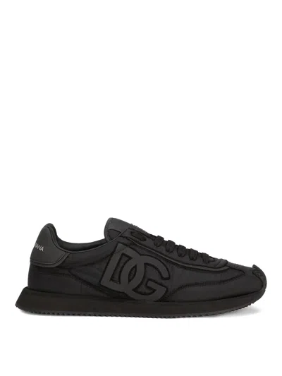 DOLCE & GABBANA MIXED-MATERIAL DG CUSHION SNEAKERS