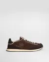 Dolce & Gabbana Mixed-material Dg Cushion Sneakers In Brown