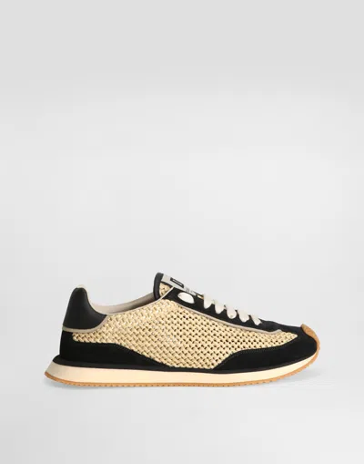 Dolce & Gabbana Mixed-material Dg Cushion Sneakers In Multicolor
