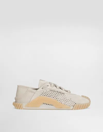 Dolce & Gabbana Sneaker Ns1 Slip-on In Mix Materiali In Argento