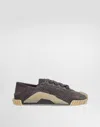 Dolce & Gabbana Ns1 Suede Sneakers Lead Grey Color In Grigio