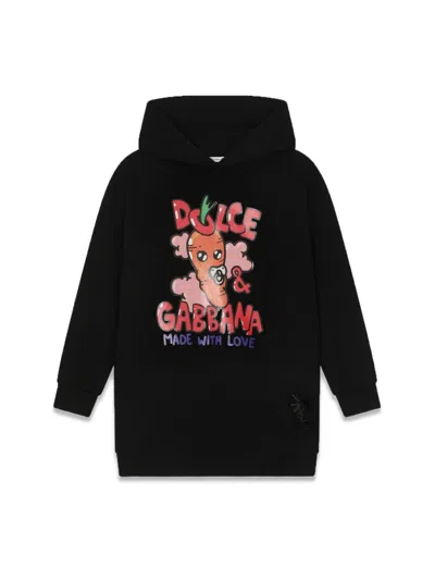 Dolce & Gabbana M/l Hooded Dress In Black