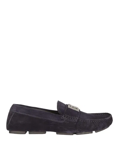 Dolce & Gabbana Loafers With Logo In Blue