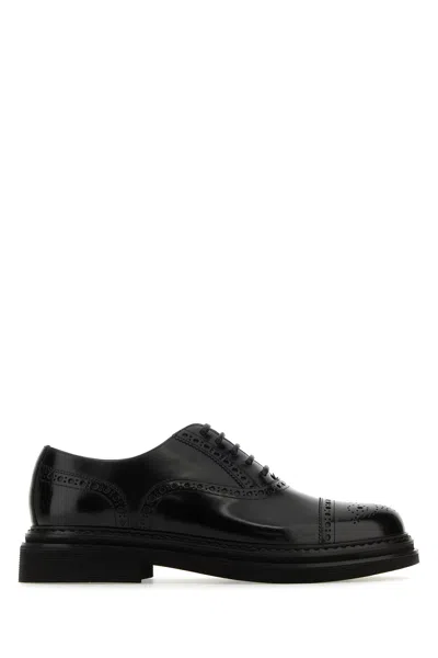 Dolce & Gabbana Logo Leisure Business Shoes In Black