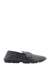 Dolce & Gabbana Leather Loafers With Round Toe And Textured Finish In Black