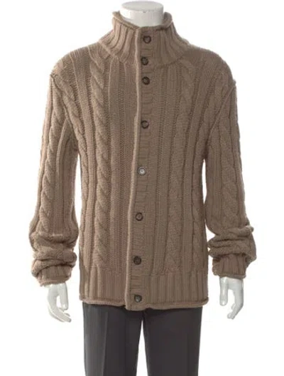 Pre-owned Dolce & Gabbana Mock Neck Long Sleeve Cardigan In Brown