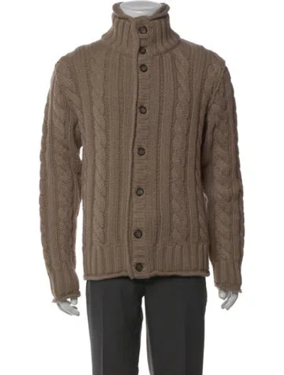 Pre-owned Dolce & Gabbana Mock Neck Long Sleeve Cardigan In Brown