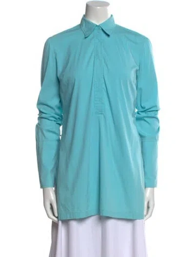Pre-owned Dolce & Gabbana Mock Neck Long Sleeve Tunic In Blue