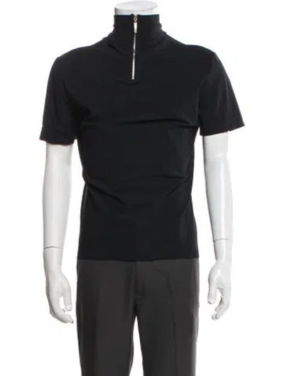 Pre-owned Dolce & Gabbana Mock Neck Short Sleeve T-shirt In Black