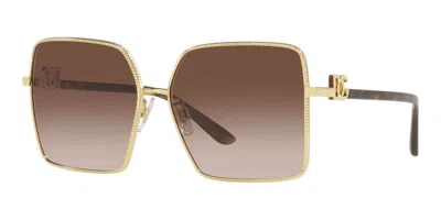 Dolce & Gabbana Square Sunglasses In Gold