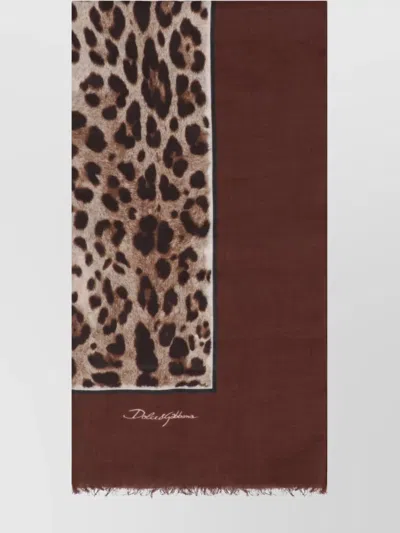 Dolce & Gabbana Modal And Cashmere Blend Scarf In Brown