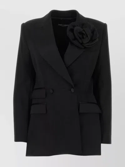 Dolce & Gabbana Modern Wool Blend Blazer In Black