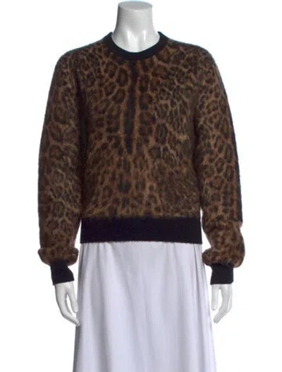 Pre-owned Dolce & Gabbana Mohair Animal Print Sweater In Brown