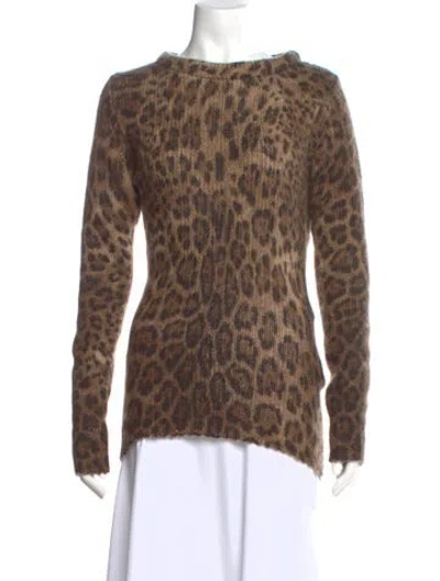 Pre-owned Dolce & Gabbana Mohair Animal Print Sweater In Neutral