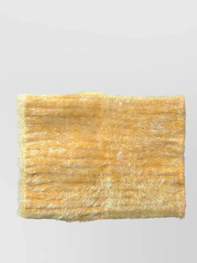 Dolce & Gabbana Mohair Fiber Fuzzy Knit Headband Scarf In Yellow