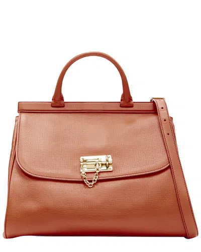 Dolce & Gabbana Monica Leather Lock Shoulder Satchel Bag (authentic Pre-loved) In Orange