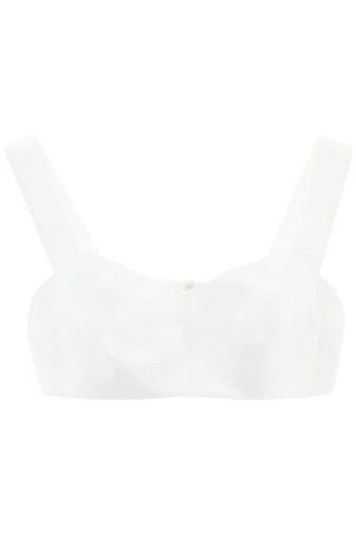 Dolce & Gabbana Monogram Bralette Top In White