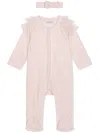 Dolce & Gabbana Monogram-debossed Babygrow And Headband Set In Pink