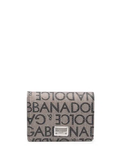 Dolce & Gabbana Monogram-print Bi-fold Wallet In Neutrals