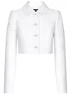 Dolce & Gabbana Woman Jacket White Size 10 Cotton, Polyester, Silk In Weiss