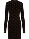 Dolce & Gabbana Monogram-jacquard Cotton Minidress In Black