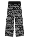 Dolce & Gabbana Monogram-jacquard Knitted Trousers In Black