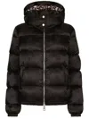 Dolce & Gabbana Monogram-jacquard Puffer Jacket In Black