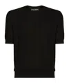 Dolce & Gabbana Dg-embroidered Jersey Crewneck T-shirt In Black