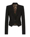 Dolce & Gabbana Monogram-jacquard Single-breasted Blazer In Black