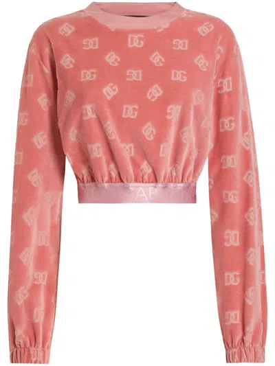 DOLCE & GABBANA MONOGRAM-JACQUARD SWEATSHIRT
