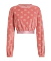Dolce & Gabbana Short Chenille Jacquard Sweatshirt With Jacquard Dg Logo In Pink