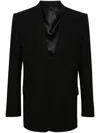 Dolce & Gabbana Monogram-jacquard Wool Blazer In Black