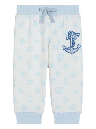 Dolce & Gabbana Babies' Monogram Logo Trousers In Gray