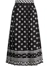 Dolce & Gabbana Monogram Midi Skirt In Black
