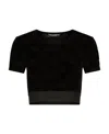 Dolce & Gabbana Flocked Jersey T-shirt With All-over Dg Logo In Black