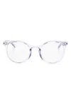 Dolce & Gabbana Monogram-plaque Round-frame Glasses In Purple
