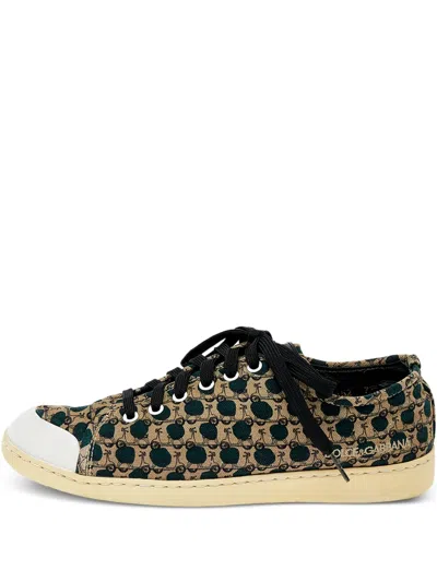 Pre-owned Dolce & Gabbana Monogram-print Canvas Sneakers
