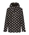 Dolce & Gabbana Monogram-print Zip-up Hoodie In Black