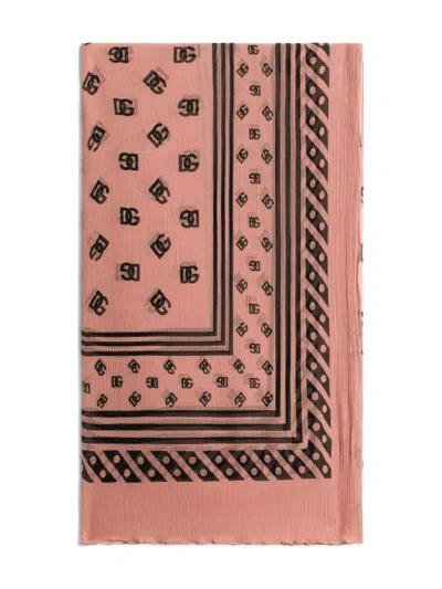 Dolce & Gabbana Monogram Scarf In Pink