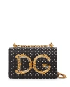 Dolce & Gabbana Dg Baroque Small Polka Dot Crossbody Bag In Black/white/gold