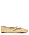 Dolce & Gabbana Nappa Mordore Ballet Flats In Gold