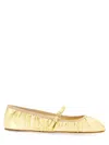 Dolce & Gabbana Nappa Mordore Ballet Flats In Gold