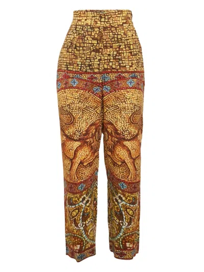 Pre-owned Dolce & Gabbana Mosaic-print Trousers
