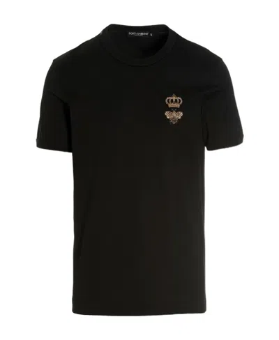 DOLCE & GABBANA DOLCE  GABBANA SICILY CROWN EMBROIDERED T-SHIRT